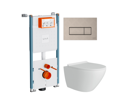 Комплект Унитаз подвесной Teymi Lina Pro T40106 с микрофлитом, безободковый, белый + Инсталляция VitrA V-Fix Core 732-5800-01PV + Кнопка Root Square 740-2395 никель Комплект Унитаз подвесной Teymi Lina Pro T40106 с микрофлитом, безободковый, белый + Инсталляция VitrA V-Fix Core 732-5800-01PV + Кнопка Root Square 740-2395 никель