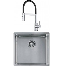 Комплект Мойка Franke Box BXX 210-45 нержавеющая сталь + Смеситель Lina Semi-pro хром, черный