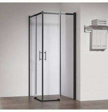 Душевой уголок Veconi Rovigo RV-50B, 100х90 см, профиль матовый черный, стекло прозрачное