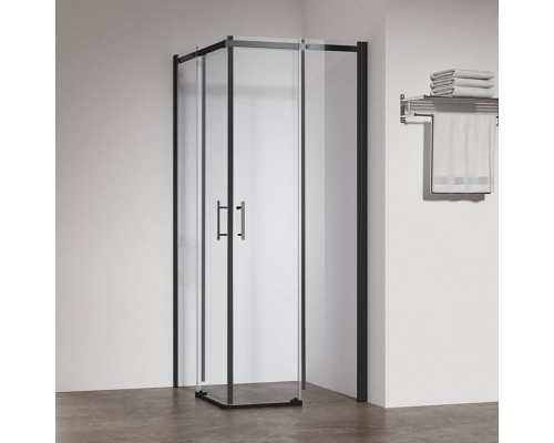Душевой уголок Veconi Rovigo RV-50B, 100х90 см, профиль матовый черный, стекло прозрачное