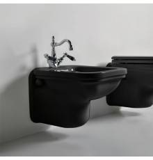 Kerasan Waldorf Биде подвесное с 1 отв. под смеситель 55х37см, цвет: черный/хром. 4125K4 nero/cr *1