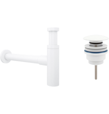 Комплект Wellsee Drainage System 182123003 с универсальным донным клапаном, матовый белый