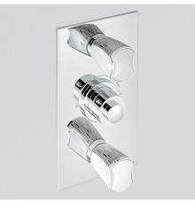 THG Infini white porcelain with platinum decor Смеситель для душа встраиваемый, термостатический, с 2 запорными вентилями, внешняя часть, цвет хром. U2E-A02-5400BE