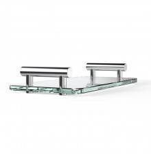 Decor Walther Bar Tab Поднос с ручками, стеклянный, настольный, цвет: хром / прозрачное стекло. 0857000