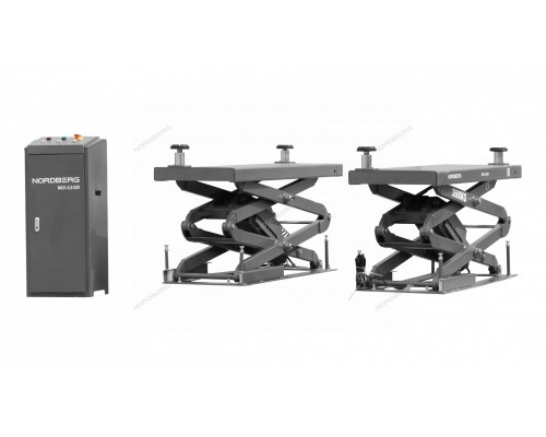 Подъемник ножничный 3,5т, с встроенными адаптерами для SUV авто, 380В (серый) NORDBERG N631-3,5G