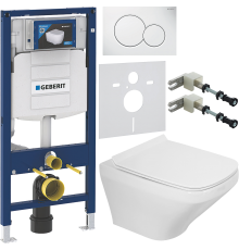 Комплект Унитаз подвесной BelBagno Sela BB3201CHR белый + Крышка BB3201SC белая + Инсталляция Geberit Duofix UP 320 111.300.00.5 + Кнопка Sigma 01 115.770.11.5 белая + Крепления 111.815.00.1 к стене + Шумоизоляция 156.050.00.1