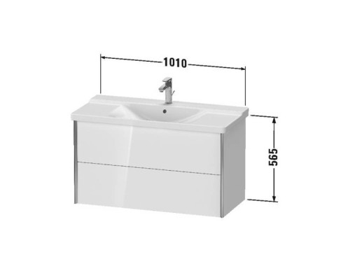 Duravit XViu Тумба подвесная 101x46.9x56.5см с раковиной, 2 ящика, цвет: белый глянцевый. 2332100000,  XV41170B122