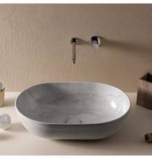 Globo T-Edge Раковина-чаша 60х41 см, без отв., на столешницу, цвет: Marmo di carrara. B6O60.MC*0,  FI024MC