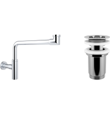 Сифон для раковины Wellsee Drainage System 182124004, с выпуском с переливом, хром