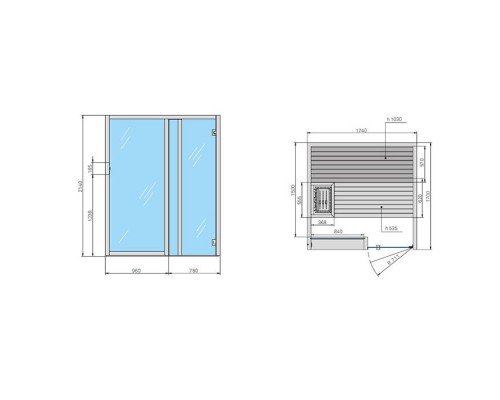 Effegibi Yoku S Glass Био-Сауна 174x170х214см, угловая DX, цвет: термообработанная древесина. BI 70 30 0017 Effegibi Yoku S Glass Био-Сауна 174x170х214см, угловая DX, цвет: термообработанная древесина. BI 70 30 0017