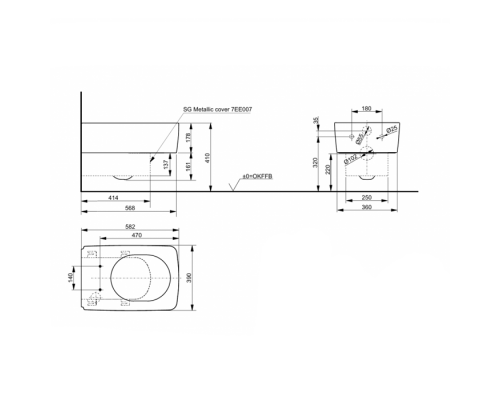 TOTO SG Унитаз подвесной 39x58.2x33.9см, безободковый, CeFiONtect, Tornado Flush цвет: белый с пластиковой панелью цвет: белый. CW512YR,  9AE0017
