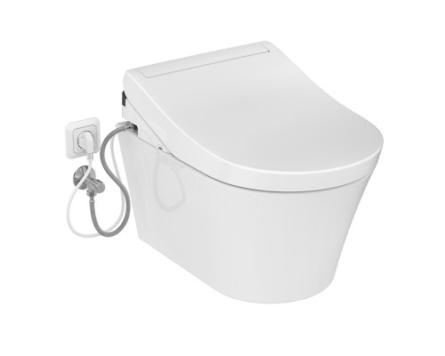 TOTO GP Унитаз подвесной 54x38x33.5cм, TORNADO, смыв 4,5л, CeFiONtect, c cиденье-вошлет, цвет: белый. CW553Y,  TCF34120GEU