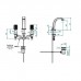 THG Metropolis Cristal Noir Смеситель для раковины на 3 отверстия, с донным клапаном, цвет: Soft Gold. A2L-F30-151
