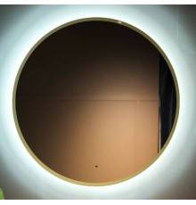 Зеркало круглое Art Max Sanremo 77 золото, с LED-подсветкой, 6000К