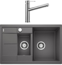 Комплект Мойка кухонная Blanco Metra 6 S Compact темная скала + Смеситель Ambis Ambis 523118