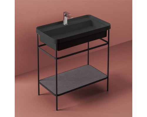 Artceram FUORI SCALA Металическая структура 40x77хh83см с раковиной на 1 отв, Fuori Scala rettangolare 81, напольная, цвет: черный матовый. ACA057 17, TFC004 13 00, TFL035 17 00 *1 Artceram FUORI SCALA Металическая структура 40x77хh83см с раковиной на 1 отв, Fuori Scala rettangolare 81, напольная, цвет: черный матовый. ACA057 17, TFC004 13 00, TFL035 17 00 *1