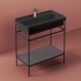 Artceram FUORI SCALA Металическая структура 40x77хh83см с раковиной на 1 отв, Fuori Scala rettangolare 81, напольная, цвет: черный матовый. ACA057 17, TFC004 13 00, TFL035 17 00 *1