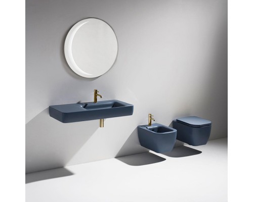 Simas Henges Унитаз подвесной 38х55см., безободковый, цвет: navy matt. F85,  HE18 navy matt