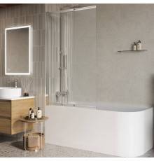 Шторка на ванну BelBagno Luce VF-11-90/145-C-Cr профиль хром, стекло прозрачное