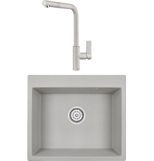 Комплект Мойка кухонная Granula 6001, базальт + Смеситель 2502, базальт