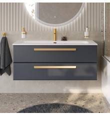 Тумба с раковиной Cezares Eco Cer-N 120, grafito, раковина Eco 120, ручки сатиновое золото
