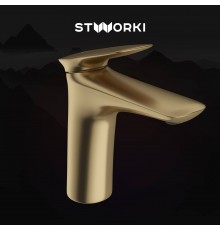 Смеситель для раковины STWORKI Молде S23010GM, матовое золото