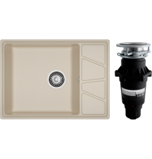 Комплект Мойка GranFest Vertex V-680L кашемир + Измельчитель Bone Crusher BC 810-SL Slim Line