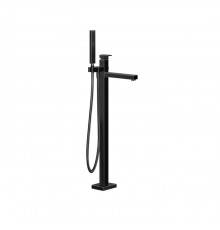 GESSI Rettangolo Смеситель для ванны, напольный, с ручным душем и шлангом 150см., внешняя часть, цвет: Black Metal PVD. 24961#706