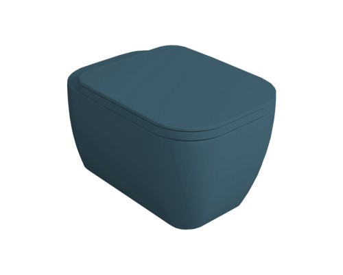 Simas Henges Унитаз подвесной 38х55см., безободковый, цвет: navy matt. F85,  HE18 navy matt