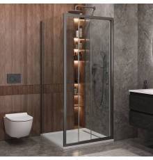Душевой уголок Cezares Molveno AHF 31 100+90 C GM IV, 100х90 см, профиль оружейная сталь, стекло прозрачное