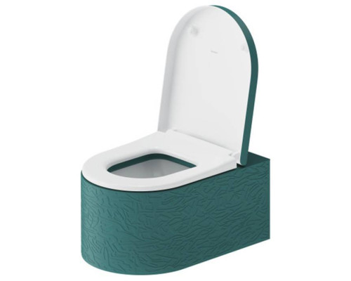 Duravit Millio Унитаз подвесной, 37х57см.,  декор Pattern, крепление в компл., цвет: аквамарин матовый. 250609FA