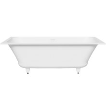 Ванна из искусственного камня Salini Orlanda Kit Axis S-Stone 170x75 см, встраиваемая, матовая белая, на ножках, с донным клапаном