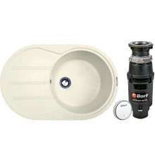 Комплект Мойка кухонная Zigmund   Shtain Kreis OV 770 D каменная соль + Измельчитель Bort Master Eco Control