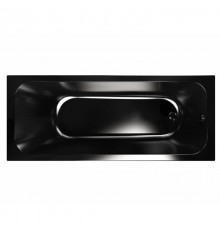 Акриловая ванна Melodia della vita Blues Black MBHR01216070bk 160x70 см, пристенная, черная, с каркасом