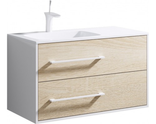 AQ Mai.01.09/L Майами Тумба под умывальник подвесная левая, 2 ящика, 920х540х450 мм Mai.01.09/L