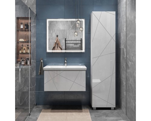 Мебель для ванной комнаты Vigo Geometry 80, подвесная, белая, раковина Como 80