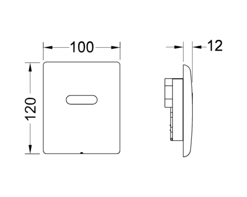 TECEplanus Urinal Панель смыва для писсуара, с инфракрасным датчиком, 230/12 V, цвет: нержавейка/сатин. 9242352