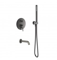 AQM8406GM Набор для комплектации ванны с изливом и смесителем, металл AQM8406GM