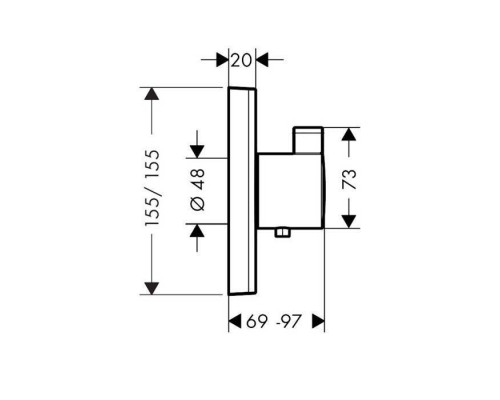 Hansgrohe ShowerSelect Термостат, СМ, цвет: шлифованый черный хром. 15760340