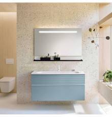 Burgbad Fiumo Комплект подвесной мебели 122х49х61см, с раковиной на 1 отв., ручки белые матовые, цвет: Eisblau Softmatt. SFXN122F3957FOT55G0223C0001*1