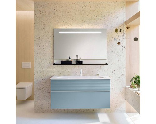 Burgbad Fiumo Комплект подвесной мебели 122х49х61см, с раковиной на 1 отв., ручки белые матовые, цвет: Eisblau Softmatt. SFXN122F3957FOT55G0223C0001*1 Burgbad Fiumo Комплект подвесной мебели 122х49х61см, с раковиной на 1 отв., ручки белые матовые, цвет: Eisblau Softmatt. SFXN122F3957FOT55G0223C0001*1