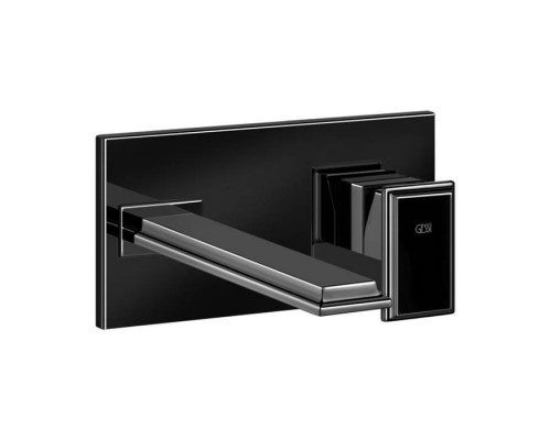 Gessi Eleganza Встраиваемый однорычажный смеситель для раковины, без донного клапана, с изливом, внешние части, цвет: черный металлик. 46088#706