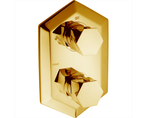 CISAL Cherie Встраиваемый термостатический смеситель для душа, переключатель на 3 выхода, цвет: золото. ZA01920004,  CE01920024