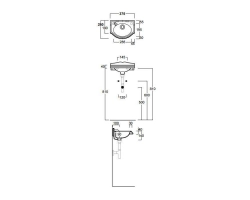 SIMAS Arcade Раковина 37х28 см, без отв., цвет: белый. AR035bi*0 SIMAS Arcade Раковина 37х28 см, без отв., цвет: белый. AR035bi*0