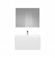 Мебель для ванной комнаты Raval Coste 100 подвесная, 2 ящика, белая