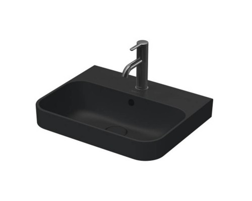 Duravit Happy D.2 Plus Раковина накладная, 50х40см., с 1 отв., выпуск с керамической крышкой, WonderGliss, цвет: Anthracite matt. 23605013601