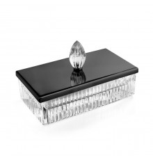 3SC Elegance Контейнер для бумажных салфеток 23х12.5х12см., настольный, цвет: прозрачный хрусталь/никель черный матовый. EL70ACRCFM