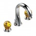 THG Flore Смеситель для раковины, 3 отв., цвет: хром/хрусталь. U5A-A02-151
