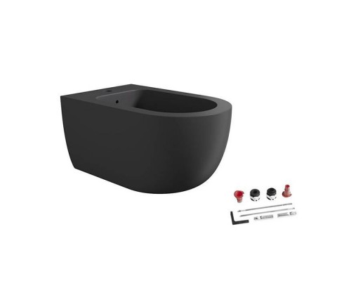 Alice Unica Биде подвесное 55х35см., с набором для крепления, цвет: чёрный матовый. 32250108SET