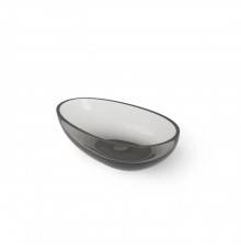 Dea Design Washbasins Раковина 60х36х15.8см., накладная, без отв., Glasstek, прозрачная смола, цвет: Smoky Black R4. DD9035 600 R4